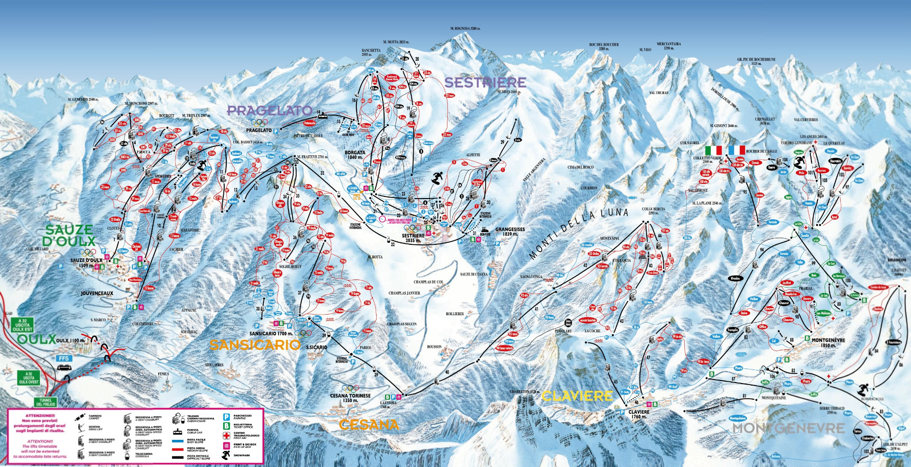 plan des pistes domaine Voie Lactée