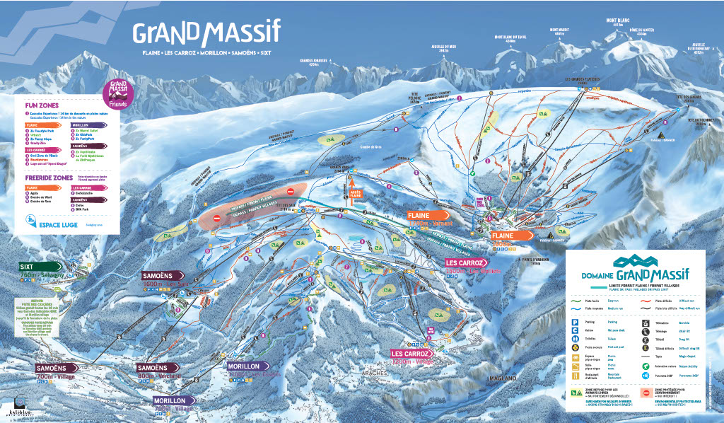 plan des pistes domaine Grand Massif