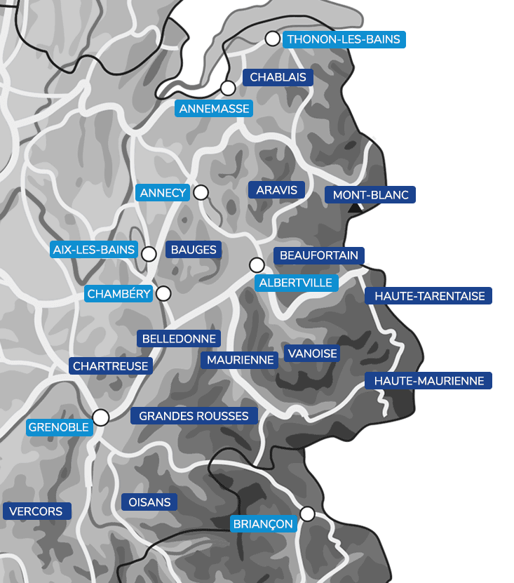 carte alpes du nord